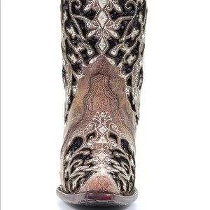 Corral Women's Brown/Black Inlay Embroidery Boots